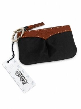 Dooney & Bourke Brown Nylon Coin Pouch Key Ring NWT
